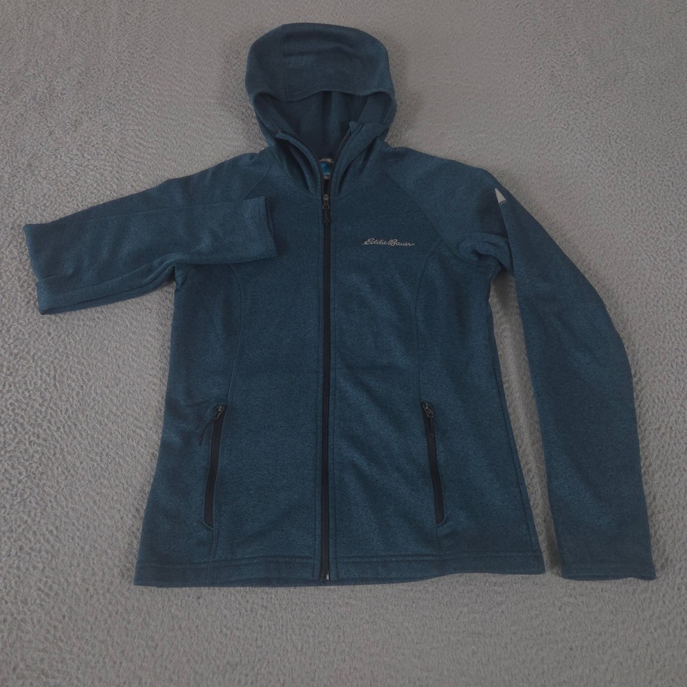 Eddie Bauer Hoodie Womens Small Teal High‎ Route First Ascent Fleece Full Zip